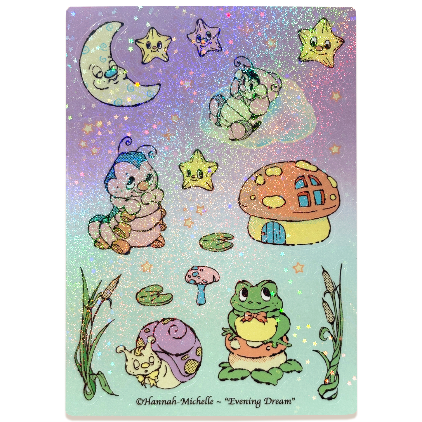 Evening Dream Glitter Holo Star Sticker Sheet