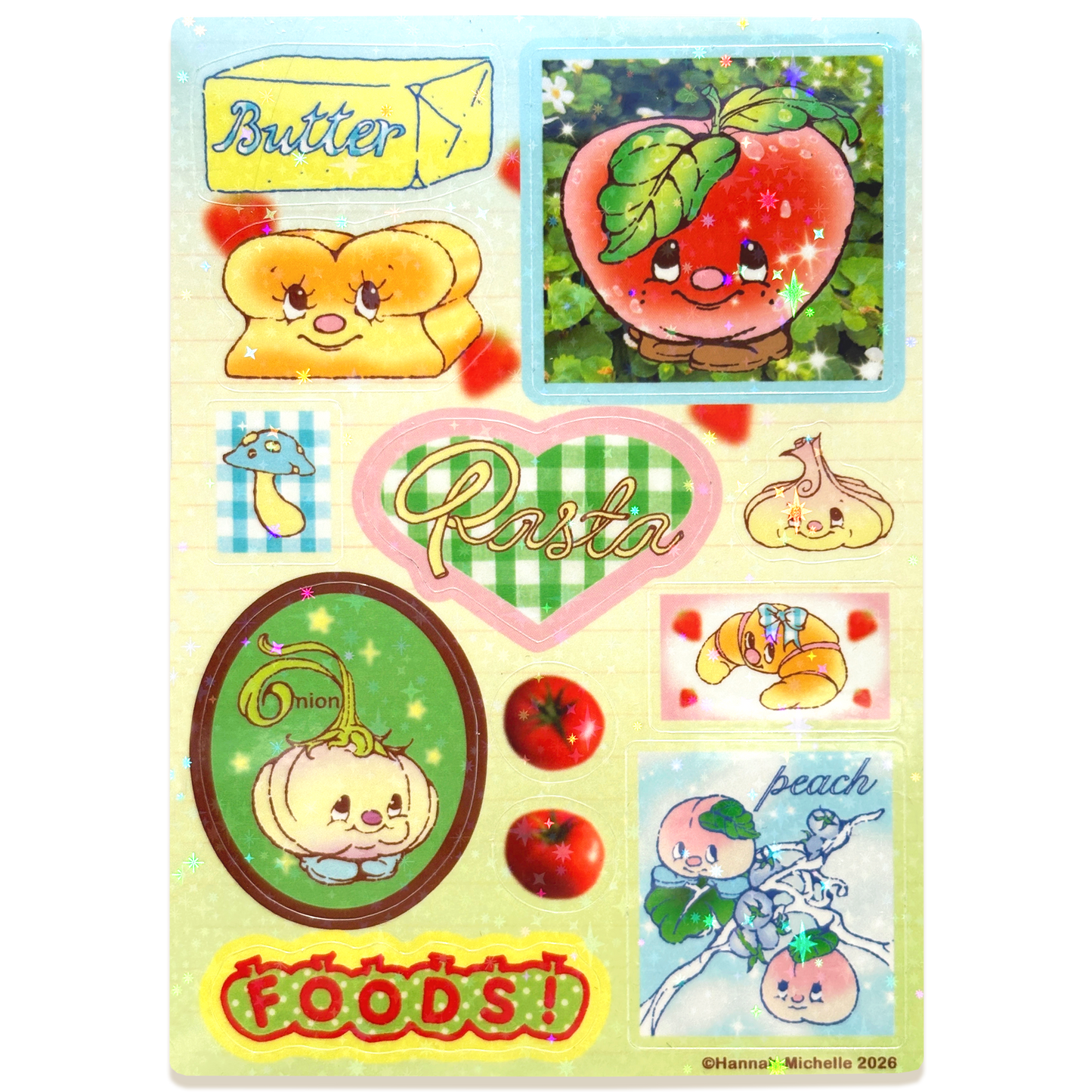 Foods Holo Star Sticker Sheet