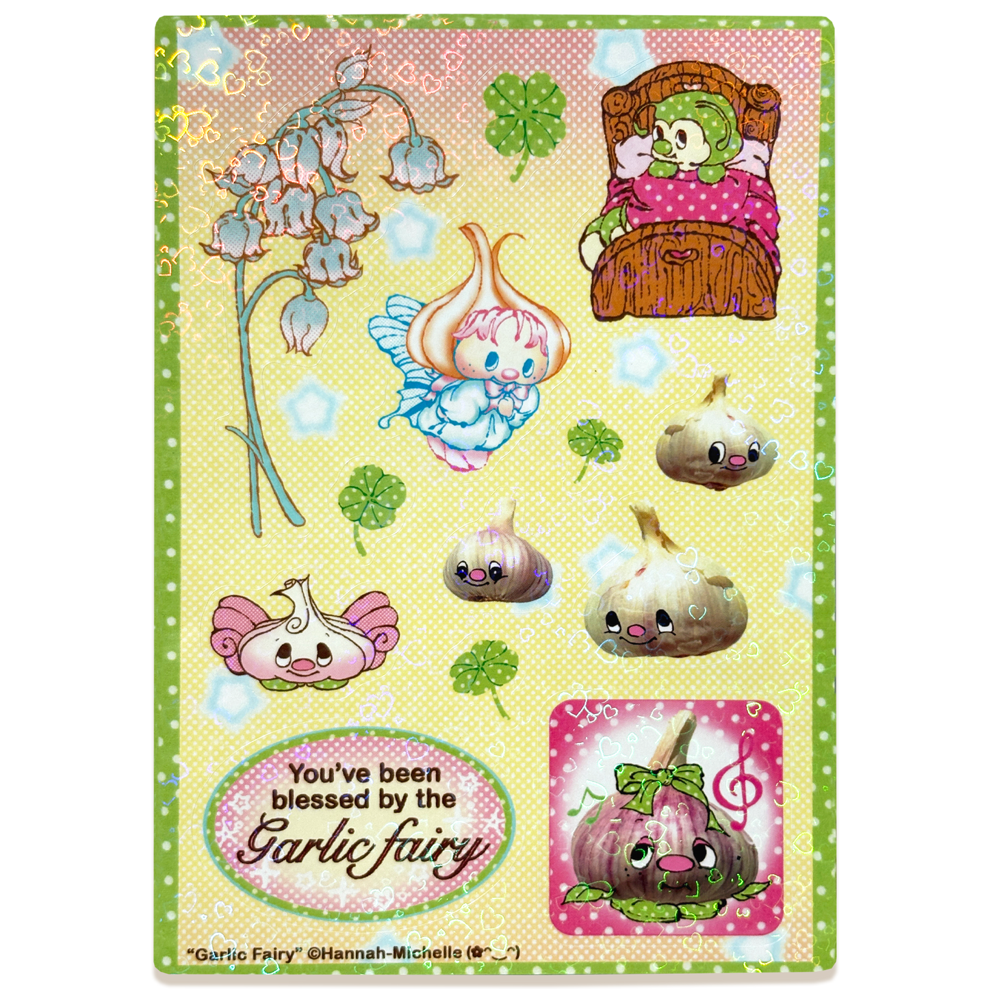 Garlic Fairy Holo Hearts Sticker Sheet