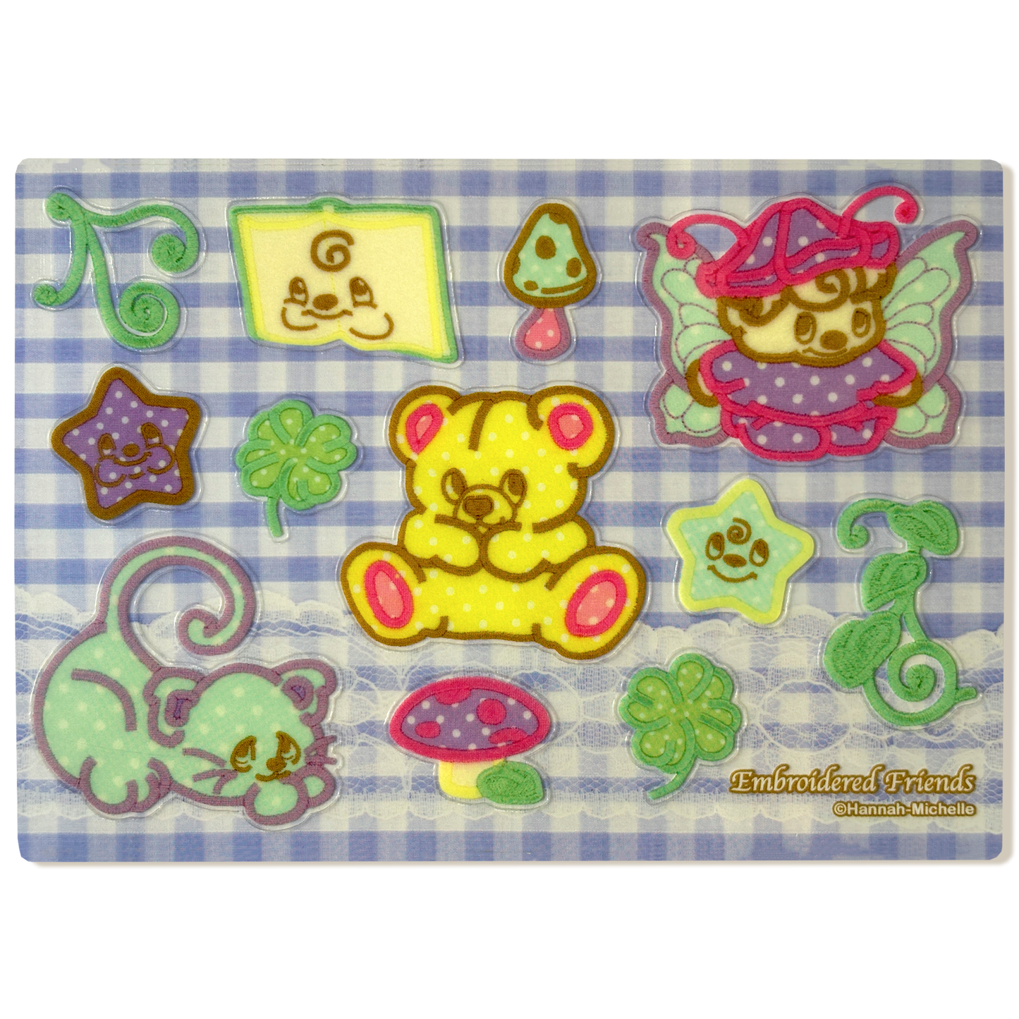 Embroidered Friends Semi-Transparent Sticker Sheet