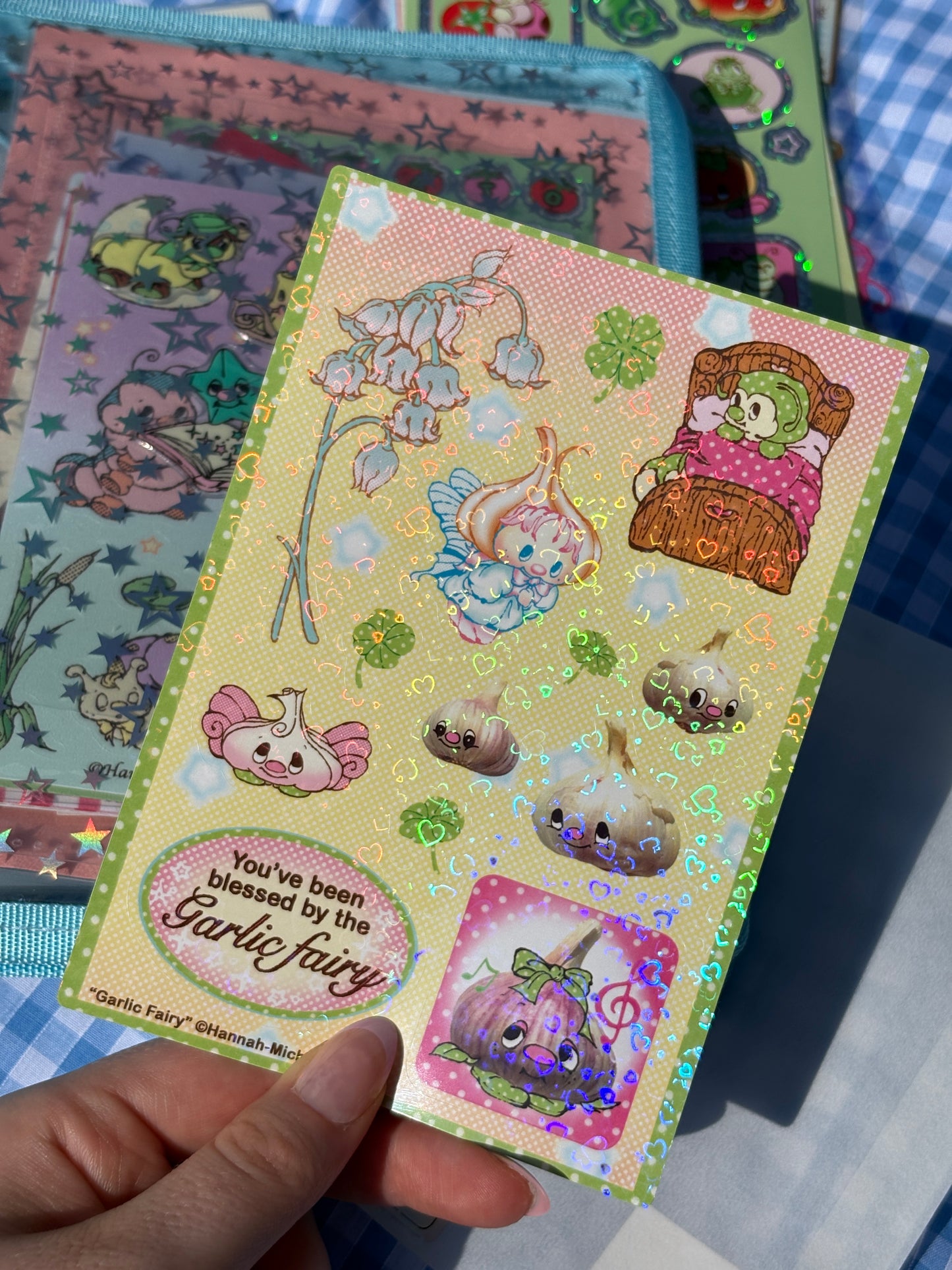 Garlic Fairy Holo Hearts Sticker Sheet