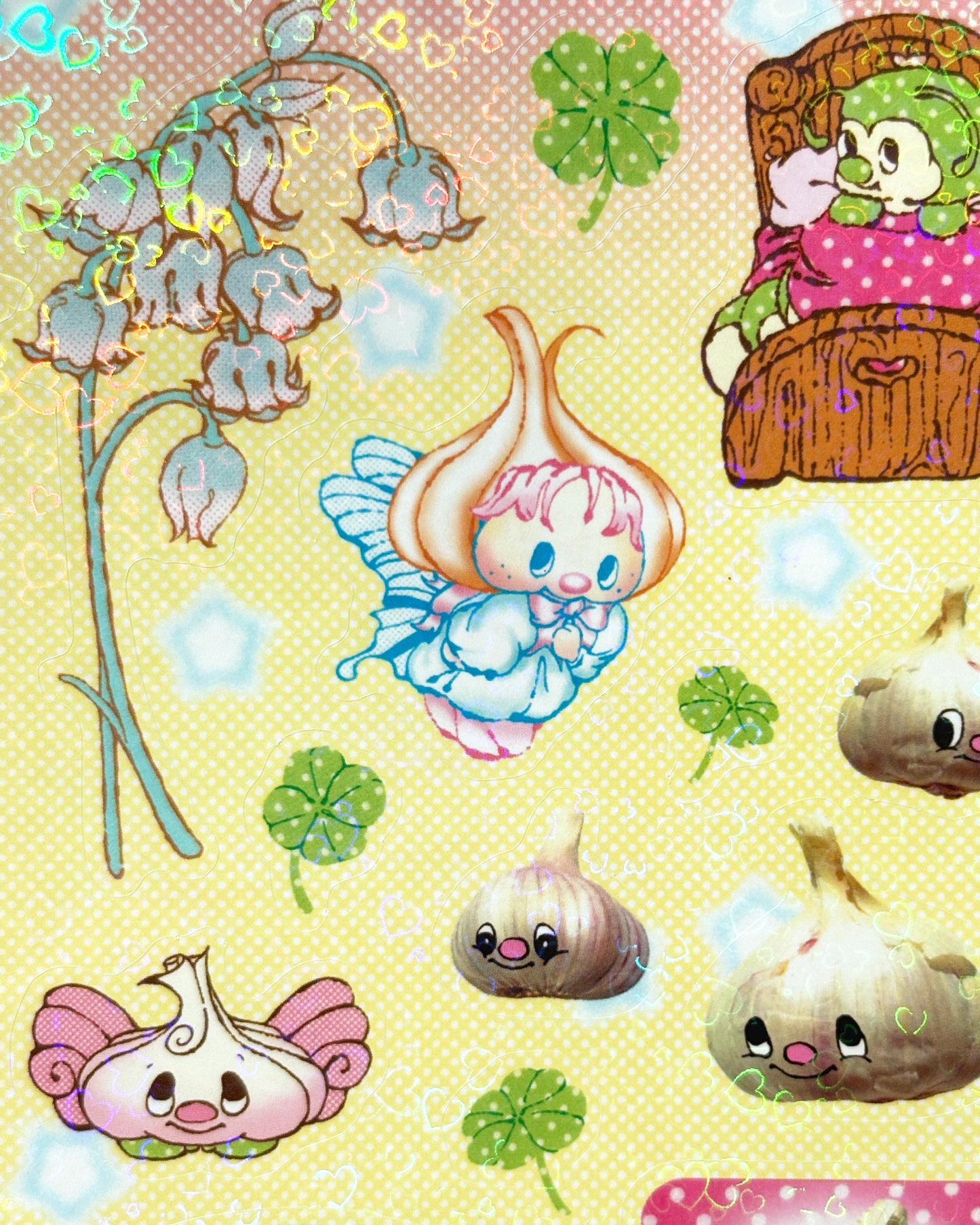 Garlic Fairy Holo Hearts Sticker Sheet