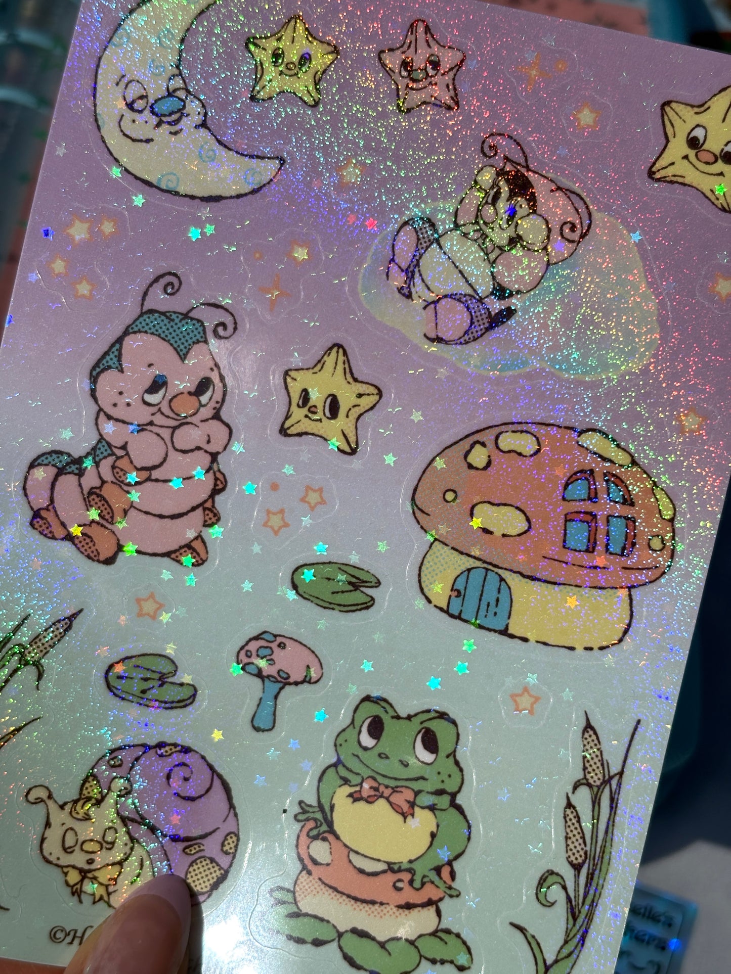 Evening Dream Glitter Holo Star Sticker Sheet