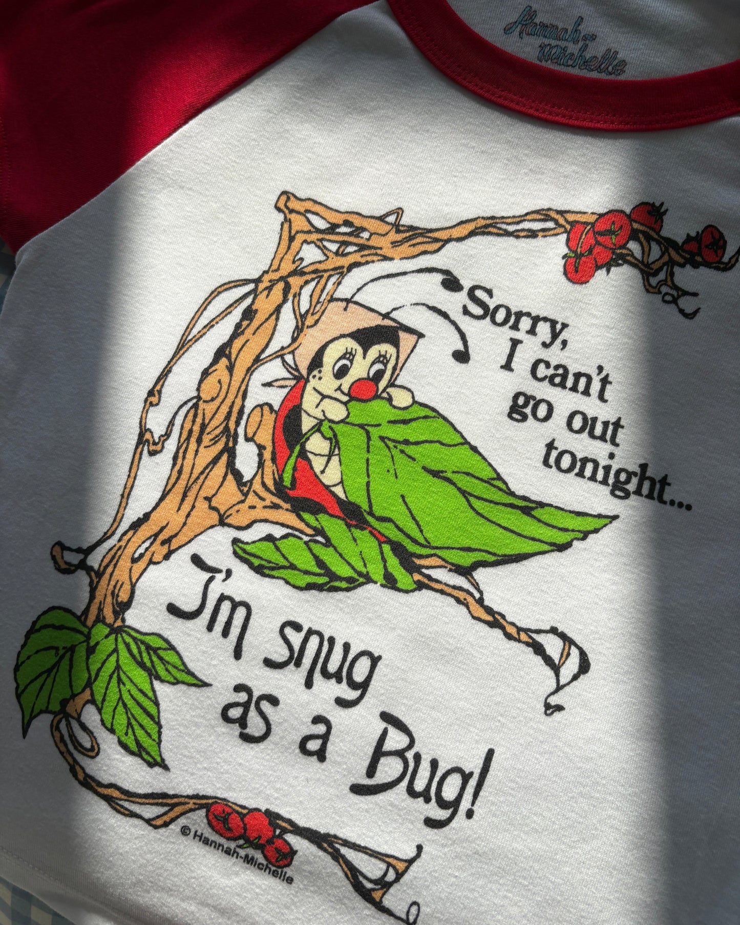 Snug as a Bug micro rib raglan printed baby tee