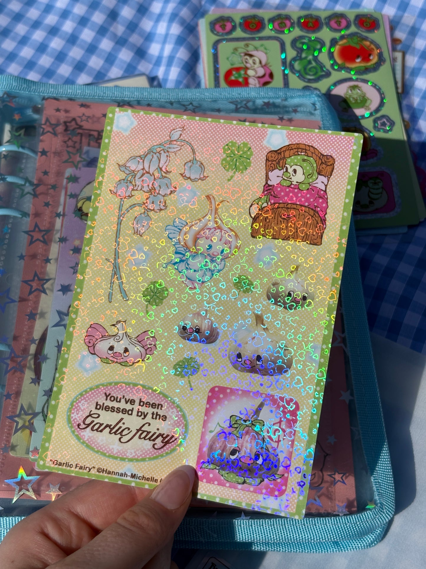 Garlic Fairy Holo Hearts Sticker Sheet