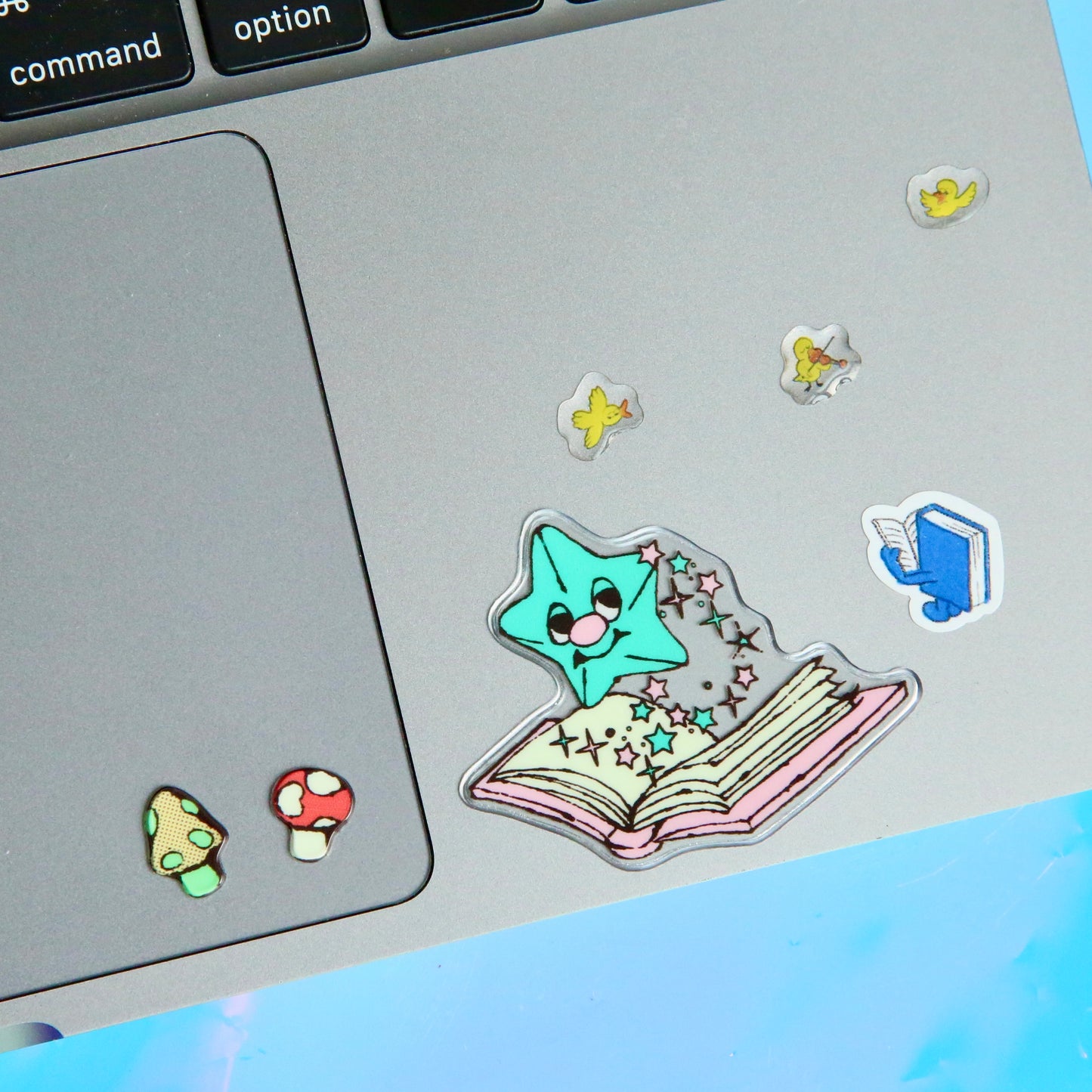 Transparent 3D "Reading" sticker sheet