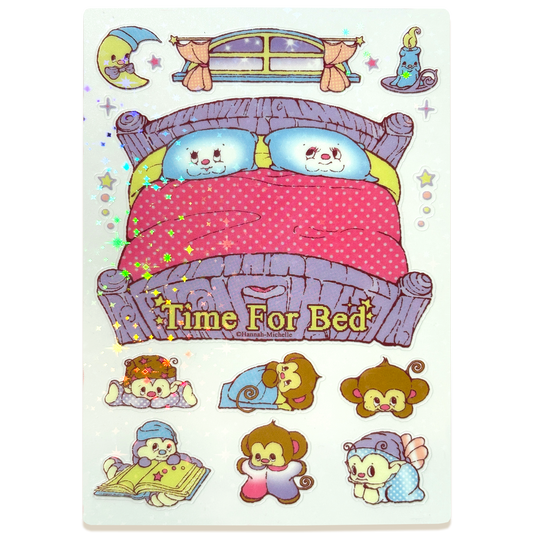 Time For Bed Transparent Star Effect Sticker Sheet