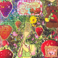 Strawberry Picnic Glitter Holo Star Sticker Sheet