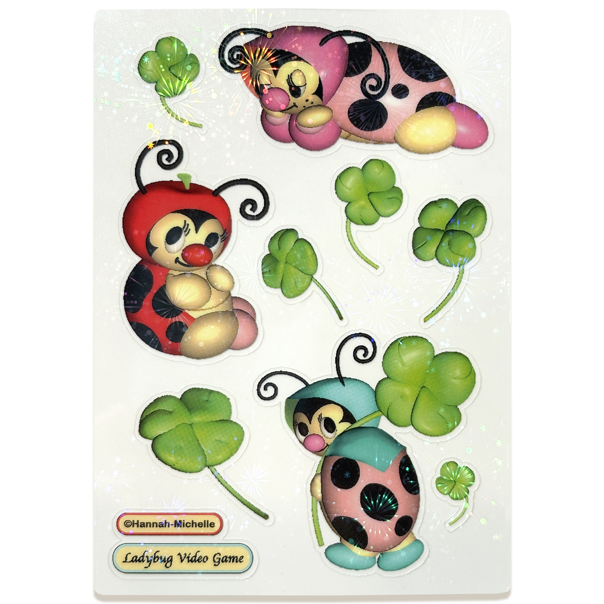 Ladybug Video Game Transparent Firework Effect Sticker Sheet