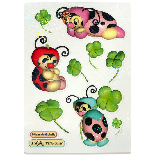 Ladybug Video Game Transparent Firework Effect Sticker Sheet