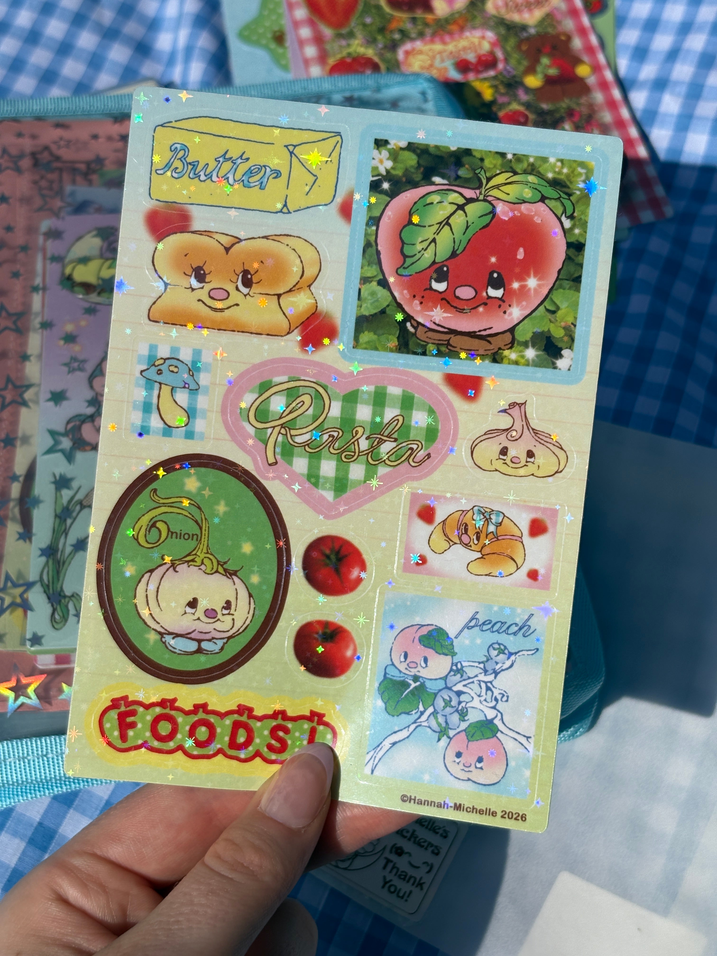 Foods Holo Star Sticker Sheet