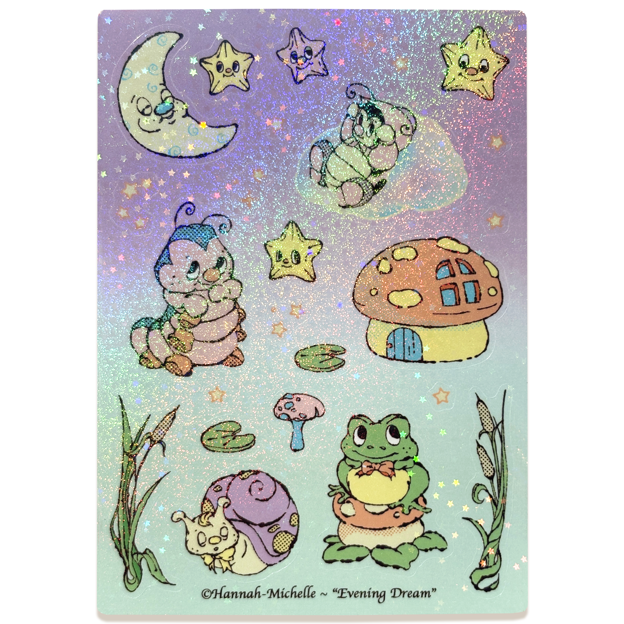 Evening Dream Glitter Holo Star Sticker Sheet