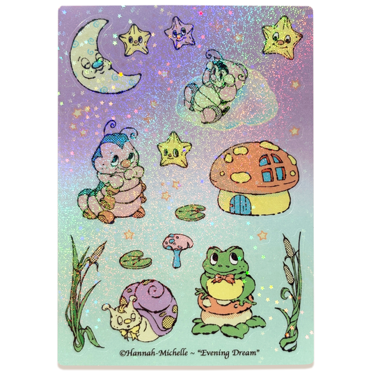 Evening Dream Glitter Holo Star Sticker Sheet