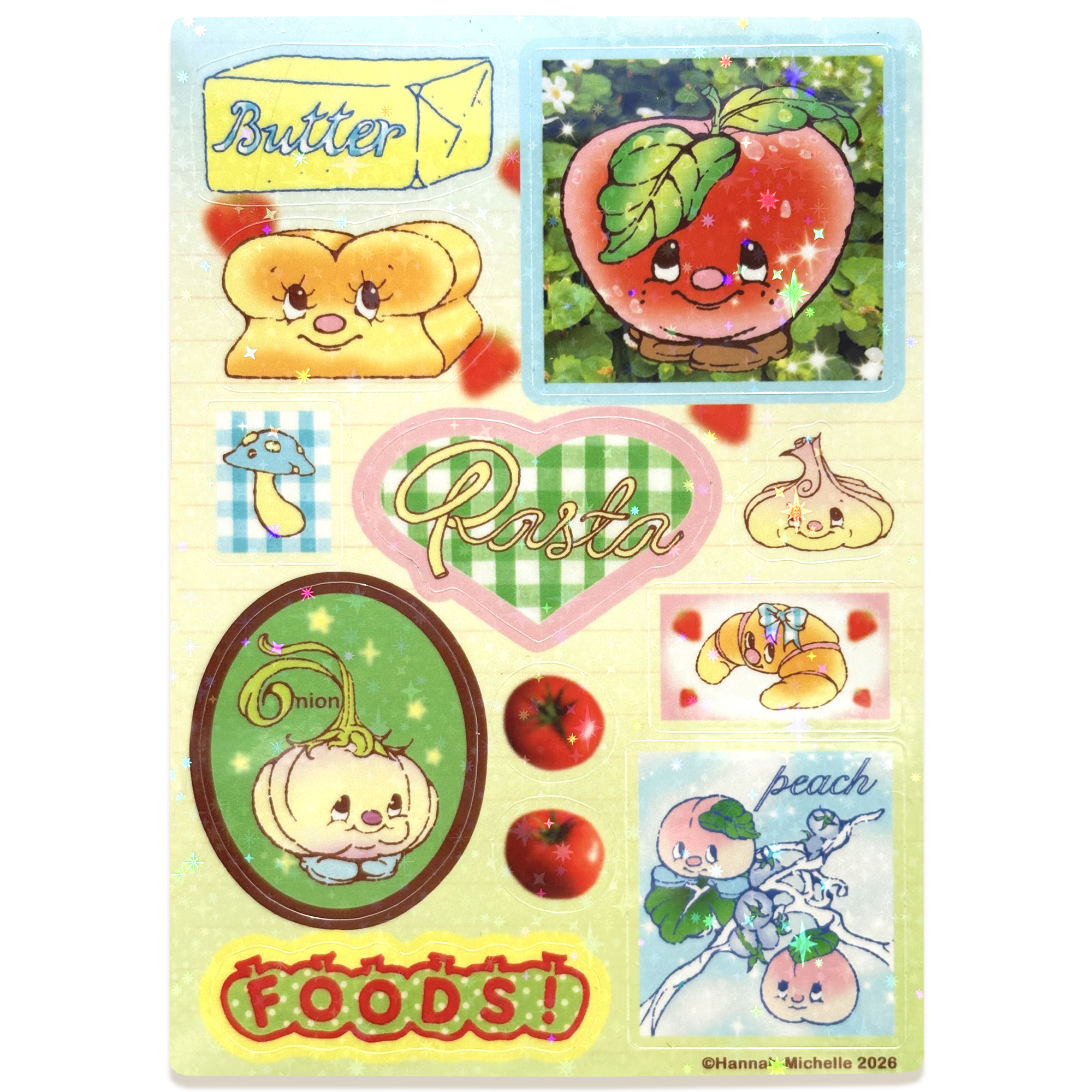 Foods Holo Star Sticker Sheet