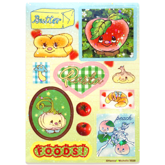 Foods Holo Star Sticker Sheet
