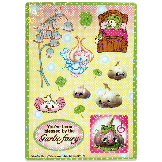 Garlic Fairy Holo Hearts Sticker Sheet