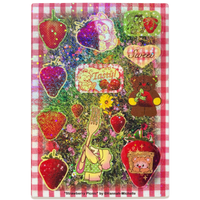 Strawberry Picnic Glitter Holo Star Sticker Sheet