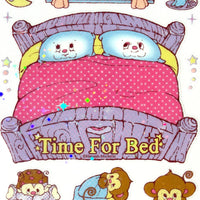 Time For Bed Transparent Star Effect Sticker Sheet