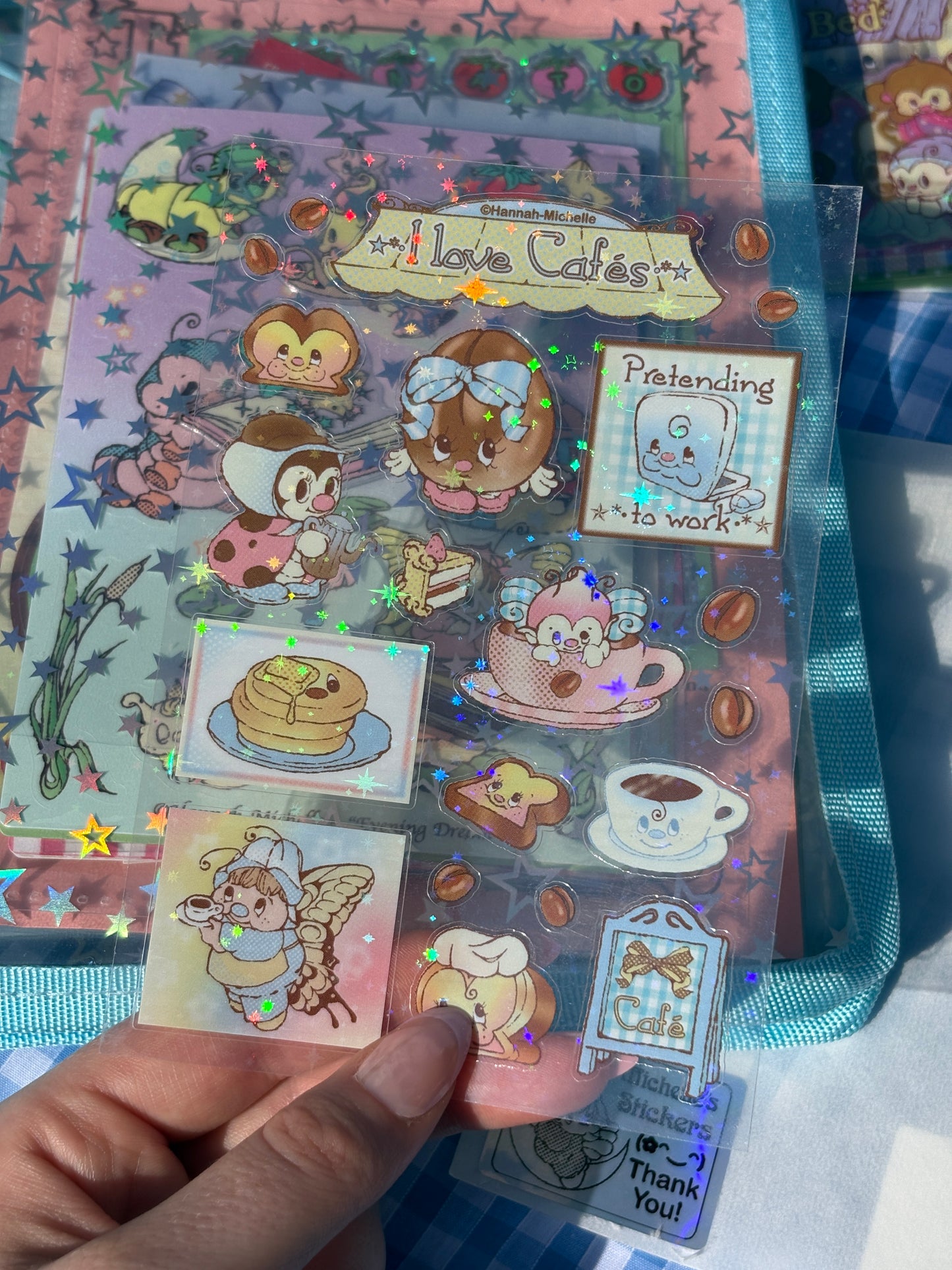 I Love Cafes Transparent Star Effect Sticker Sheet