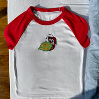 Snug as a Bug micro rib raglan embroidered baby tee