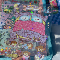 Time For Bed Transparent Star Effect Sticker Sheet