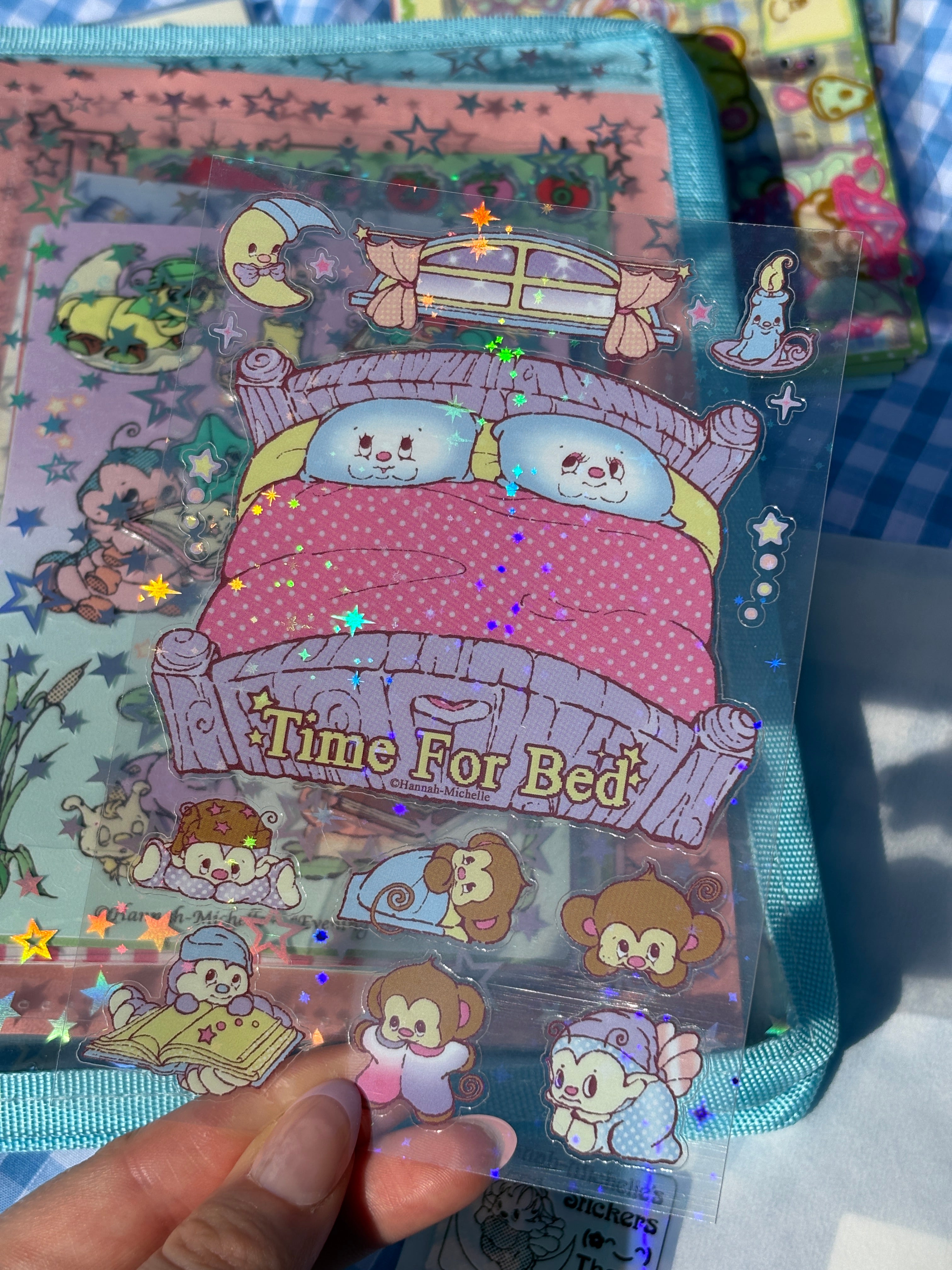 Time For Bed Transparent Star Effect Sticker Sheet