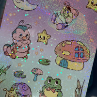 Evening Dream Glitter Holo Star Sticker Sheet