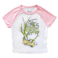 Garlic Babe micro rib raglan printed baby tee