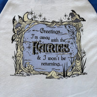 Away With The Fairies micro rib raglan printed baby tee