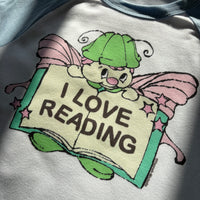 I Love Reading micro rib raglan printed baby tee