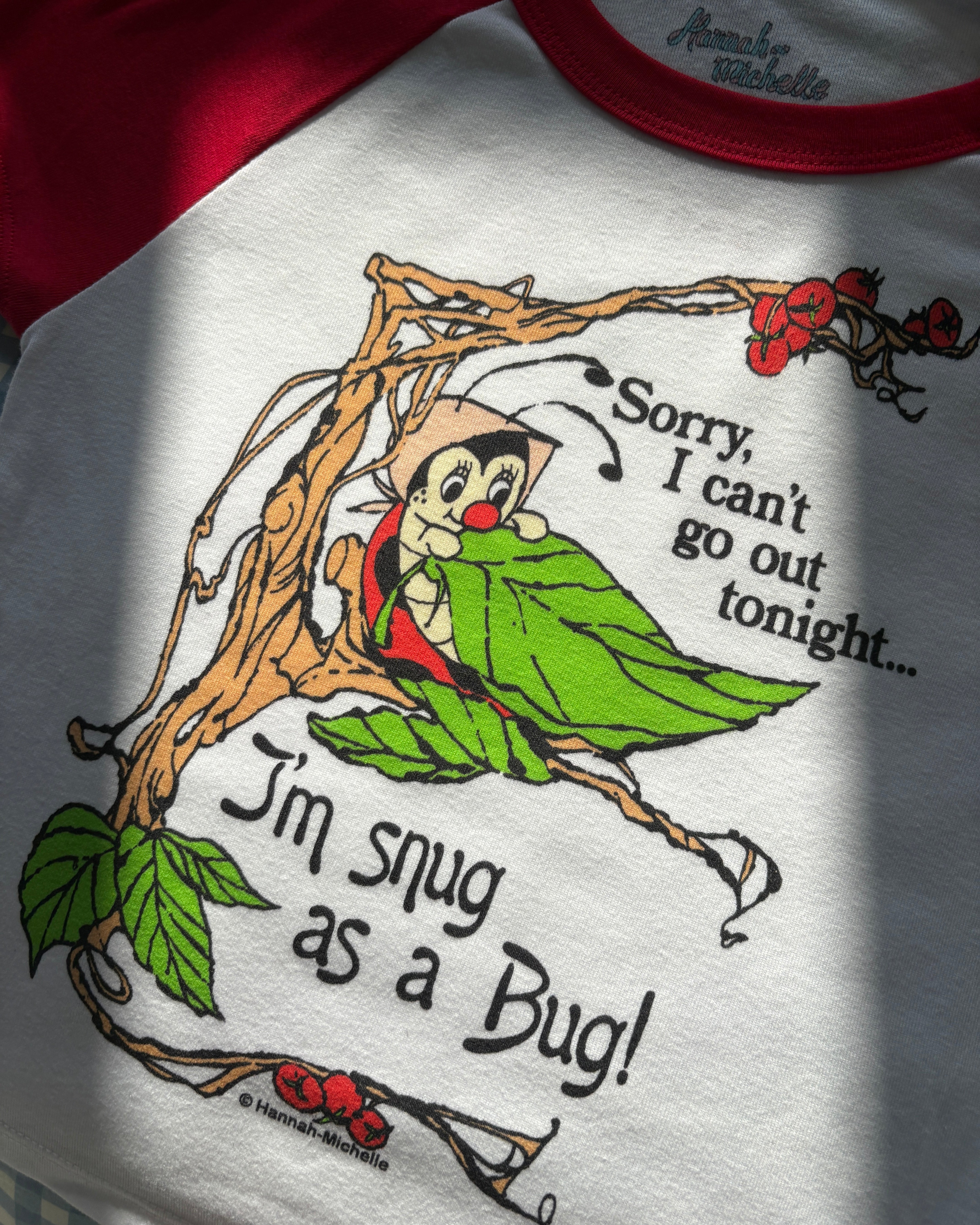 Snug as a Bug micro rib raglan printed baby tee