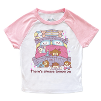 There's Always Tomorrow micro rib raglan printed baby tee