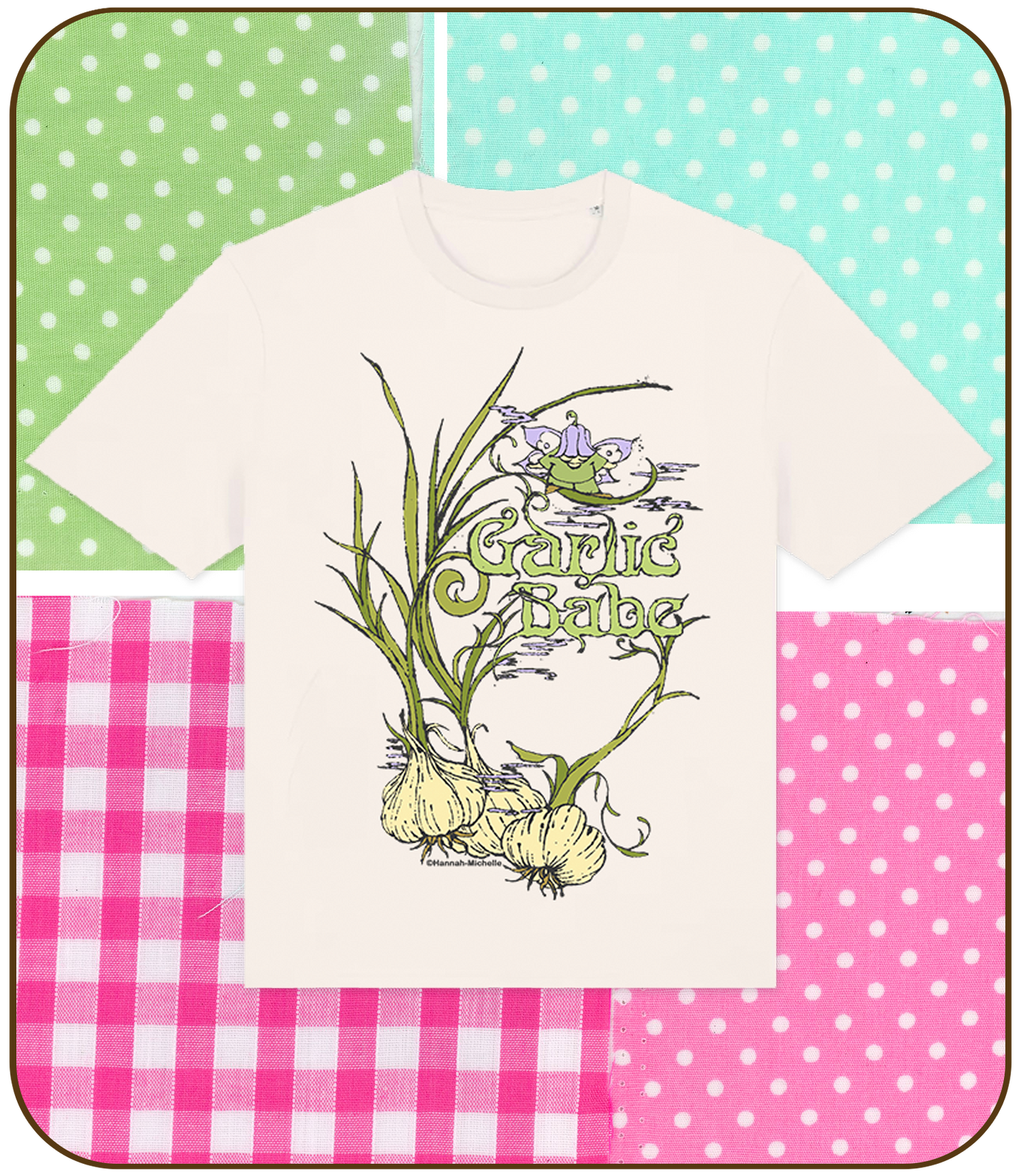 Unisex Organic Off White 'Garlic Babe' T-shirt