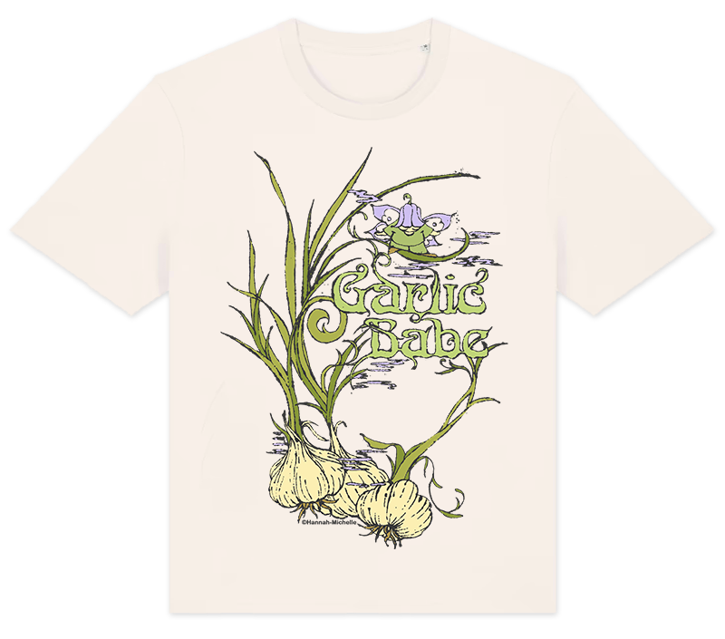 Unisex Organic Off White 'Garlic Babe' T-shirt