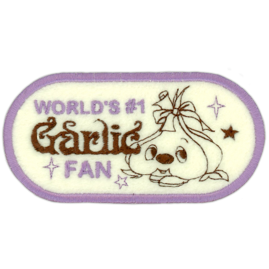 World's #1 Garlic Fan Embroidered Sew On Patch