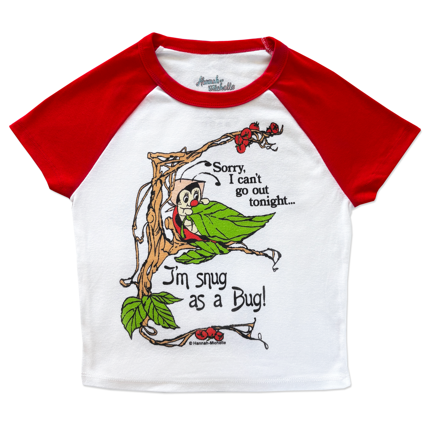 Snug as a Bug micro rib raglan printed baby tee
