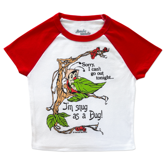 Snug as a Bug micro rib raglan printed baby tee