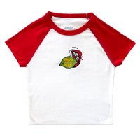 Snug as a Bug micro rib raglan embroidered baby tee