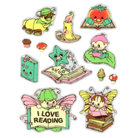 Transparent 3D "Reading" sticker sheet