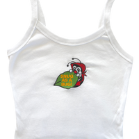 snug as a bug embroidered micro-rib tank top