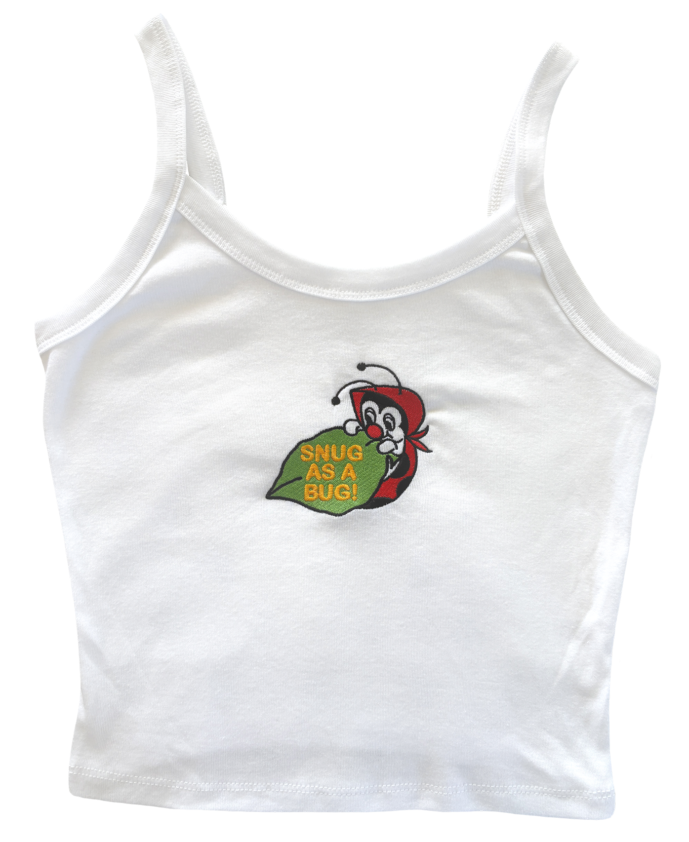snug as a bug embroidered micro-rib tank top